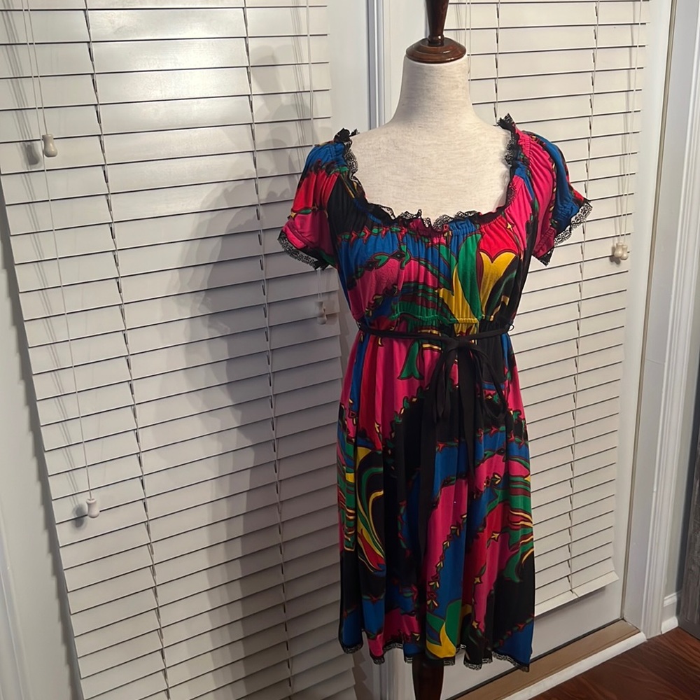 Betsey Johnson Colorful Short Sleeve Dress